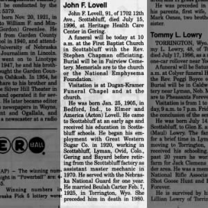 Obituary for John Lovell