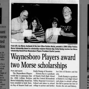 Waynesboro Players award two Morse scholarships