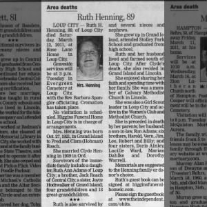 Obituary for Ruth H Henning