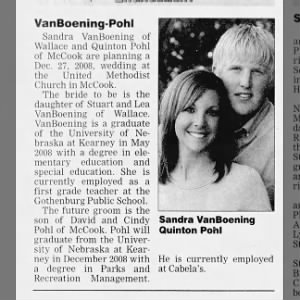 Marriage of VanBoening / Pohl