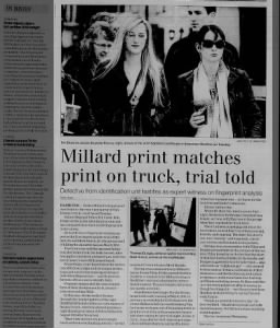 Millard print matches print on truck, trial told