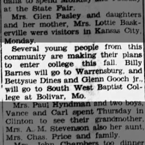 1955-08-25 - Dines, Betty Sue - Hudson News - Going to College