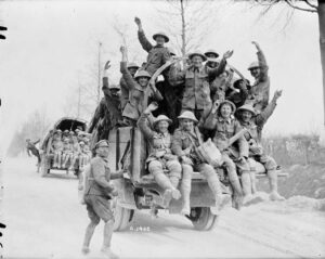 Canadian troops after the Battle of Vimy Ridge, taken May 1917