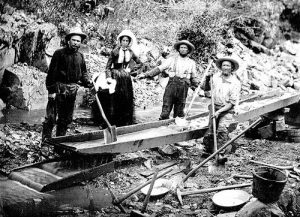 Panning for gold during the California Gold Rush, 1850