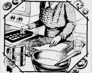 Great Depression Recipes: Woman baking cookies, 1934 (St. Louis Star and Times, via Newspapers.com) 