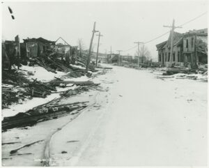 A street view following the Halifax Explosion in 1917