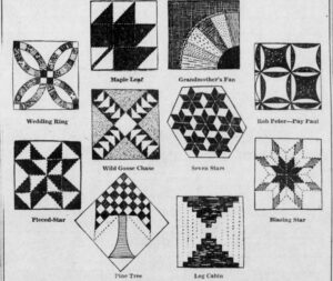 Image from a 1932 ad for an heirloom quilt pattern book (Detroit Free Press, via Newspapers.com™)