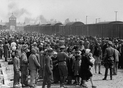 Hungarian Jews at Auschwitz II–Birkenau concentration camp in Poland, May/June 1944