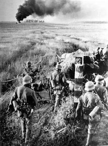 German troops crossing the Soviet border during Operation Barbarossa
