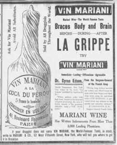 Patent medicine ad for Vin Mariani 