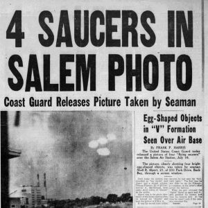 Alleged UFO sighting in 1952 (The Boston Globe, via Newspapers.com)